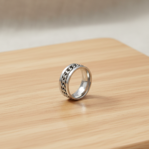 Steel Bound Chain Spinner Ring