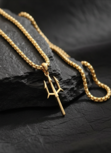 Trident of Power–Gold Pendant